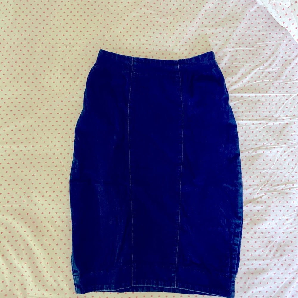 Prairie Underground denim pencil skirt.